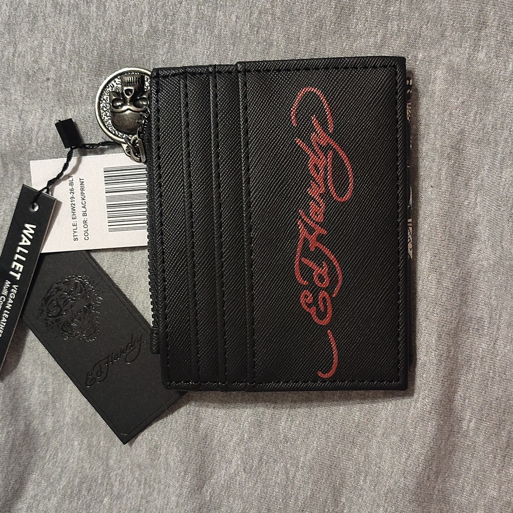 Ed Hardy Black Wallet with Colorful Tattoo Art - Picture 7 of 7